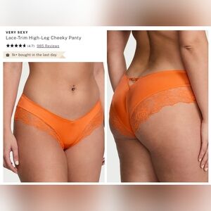 Victoria's secret VERY SEXY Lace-Trim High-Leg Cheeky Panty SUNNY ORANGE XL
